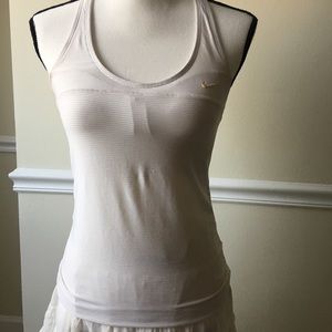 Nike bra built in racerback tank top white dots